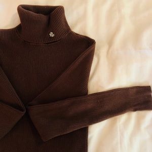 Ralph Lauren Fitted Turtleneck - Chocolate
